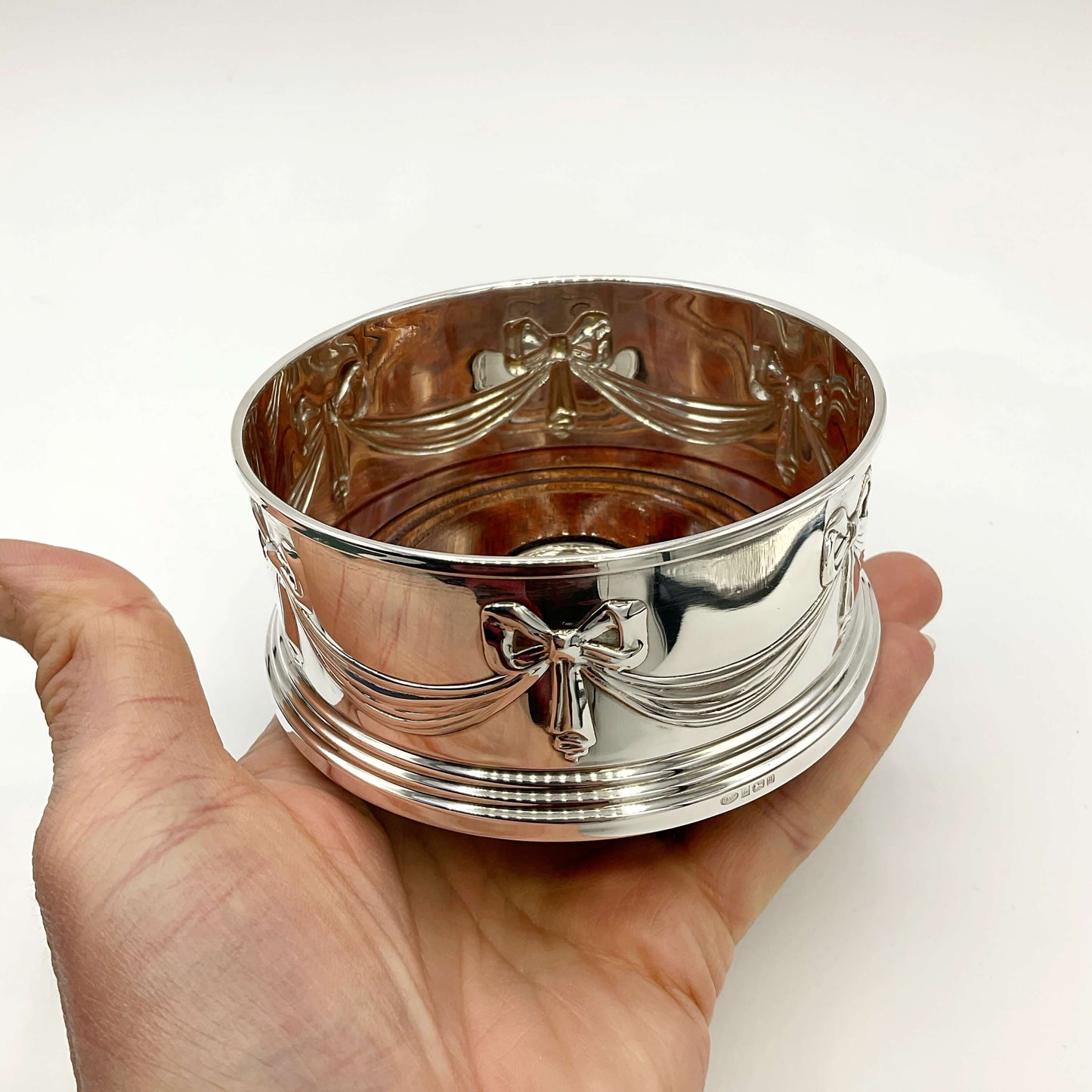 Sterling Silver Bottle Coaster, Vintage Bottle Stand