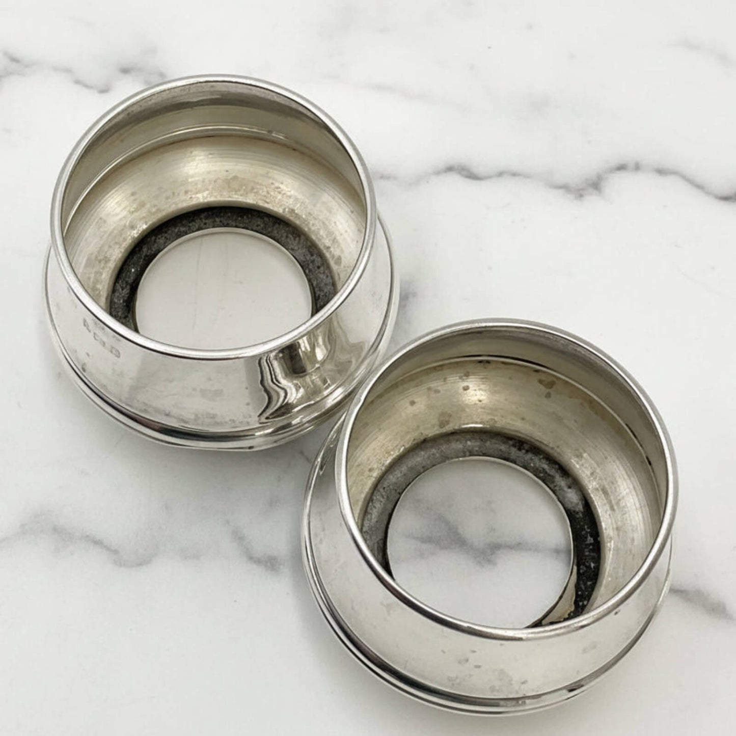 Two salts on a marble surface