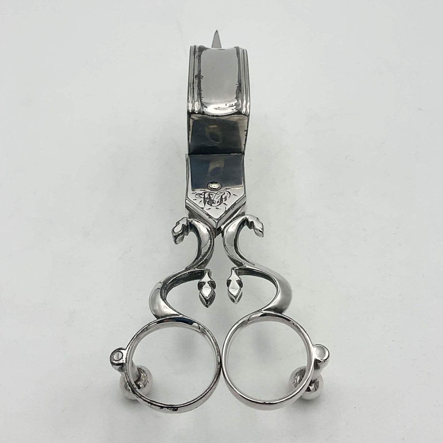 Antique 1848 Silver Plated Candle Snuffing Scissors
