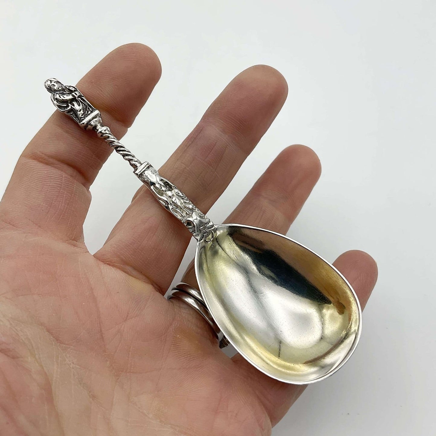 Antique 1867 Victorian Silver Caddy Spoon, Apostle