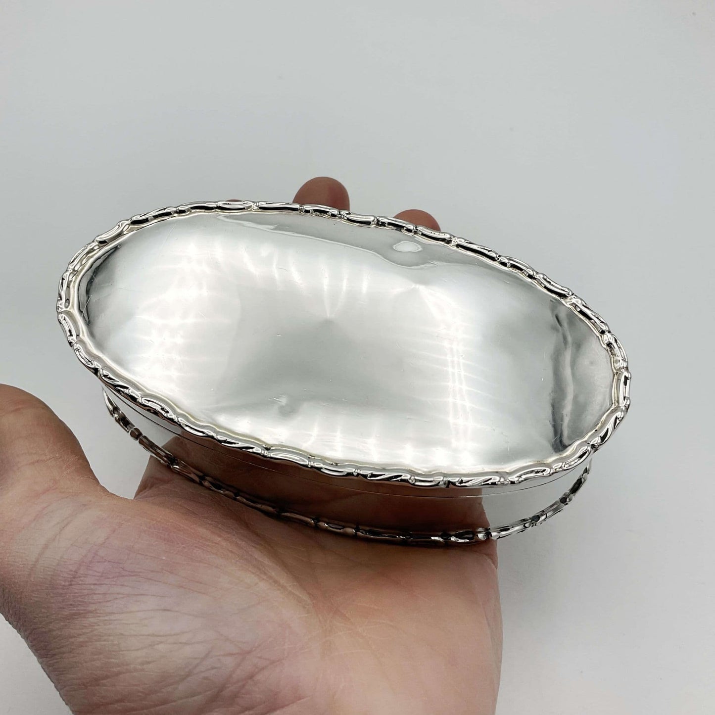 Antique 1906 Sterling Silver Box, Dressing Table Box