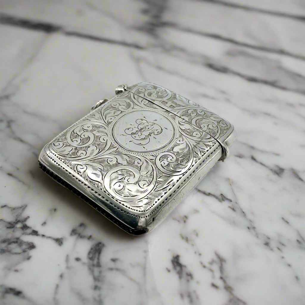 Antique 1910 Silver Vesta Case, Match Safe – Beeches Vintage