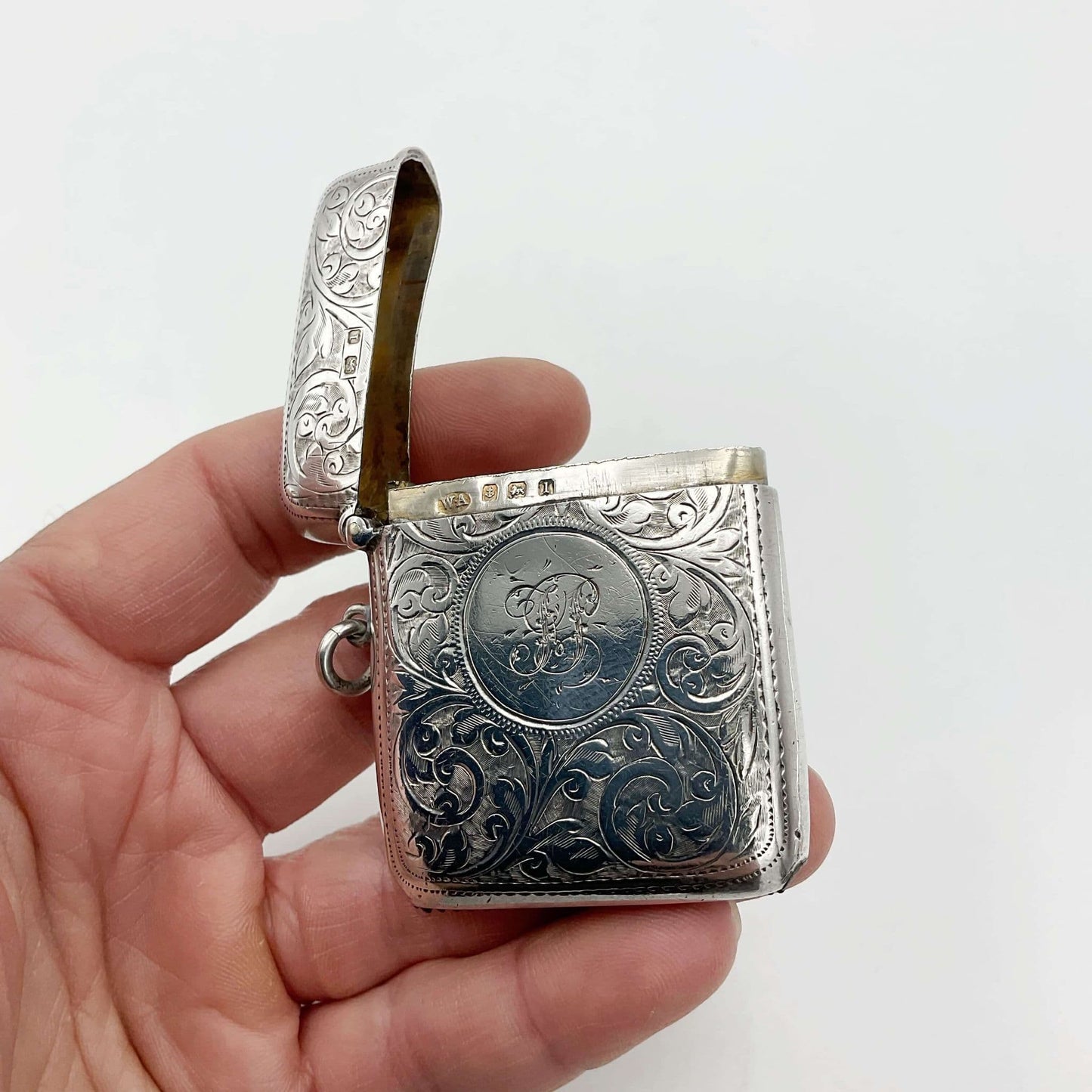 Antique  1910 Silver Vesta Case, Match Safe