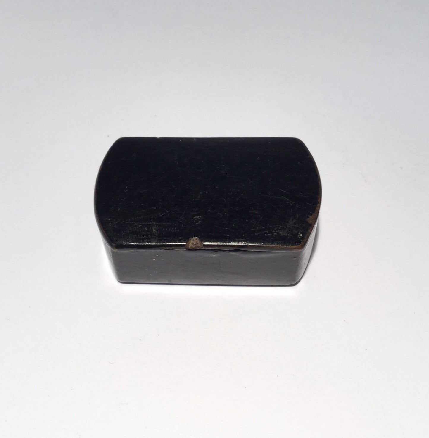 Antique Black Lacquered Trinket Box with Haberdashery Pins