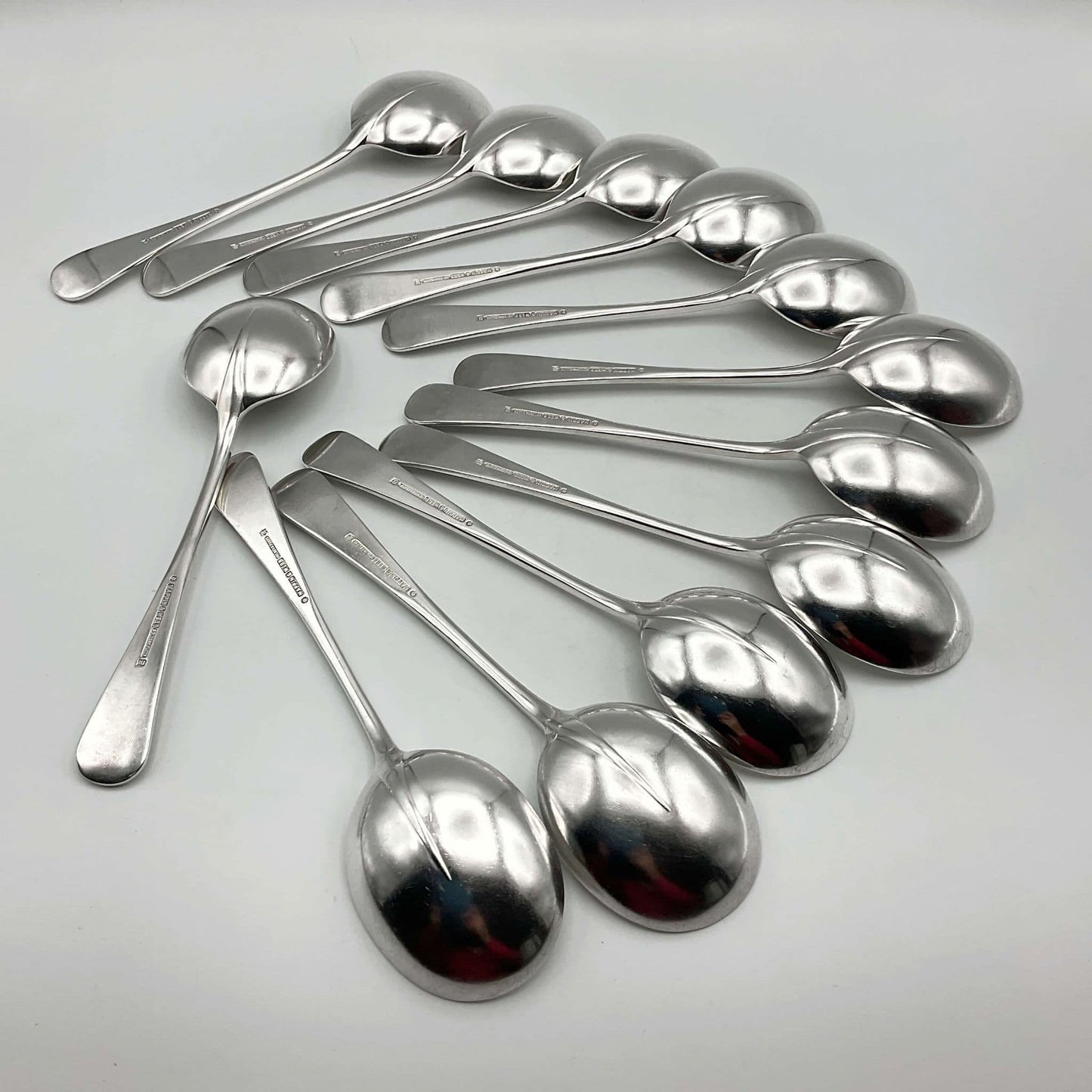Antique Mappin & Webb Silver Plated Soup Spoons Set