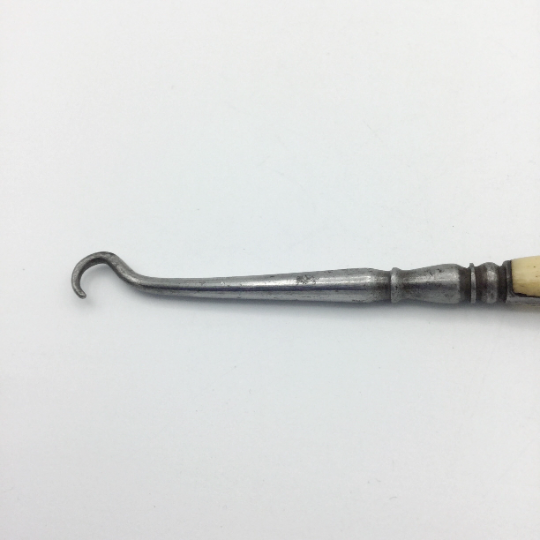 Antique Victorian Button Hook, Bone Handle