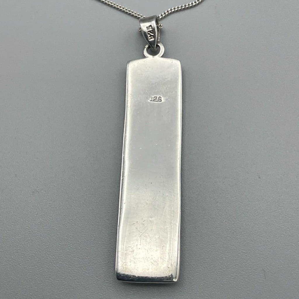 Back of Green mother of pearl pendant 