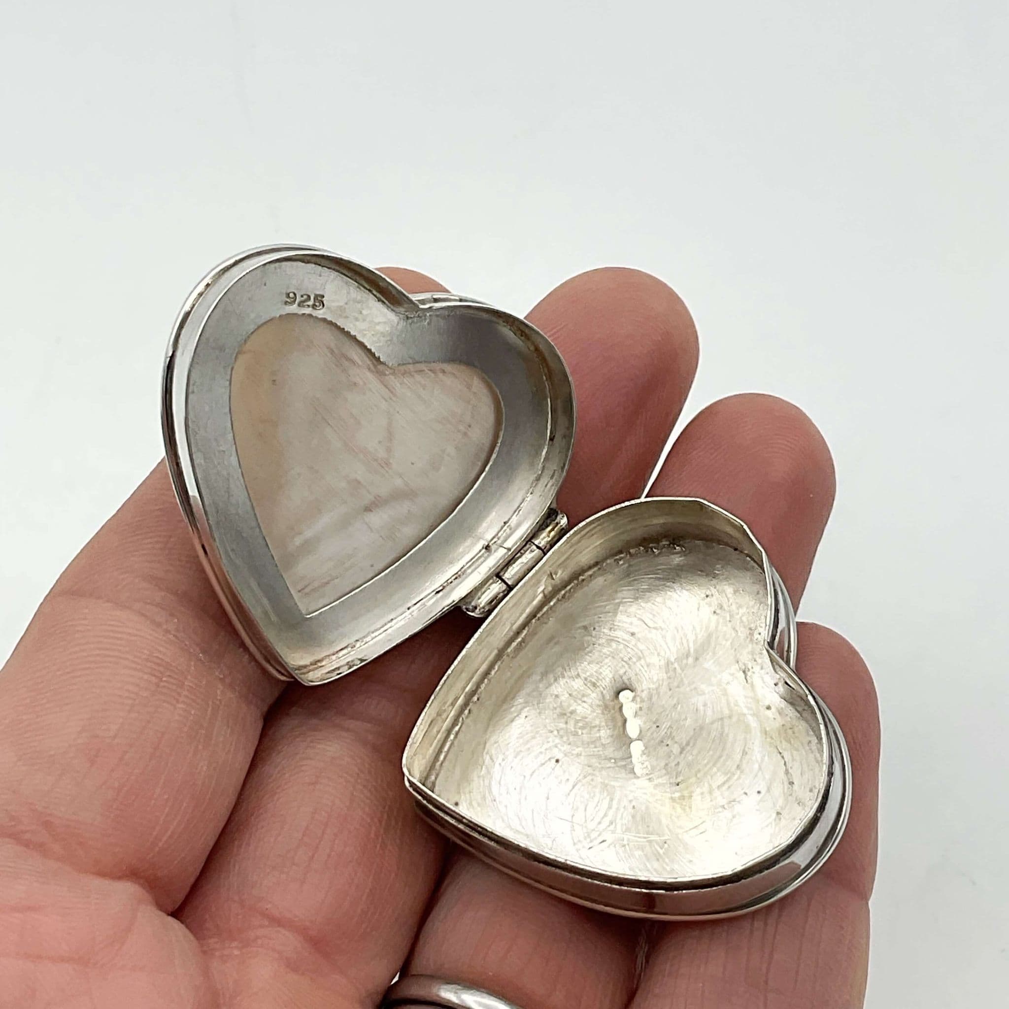 Heart Shaped Sterling Silver Pill Box, Gemstone Pill Case