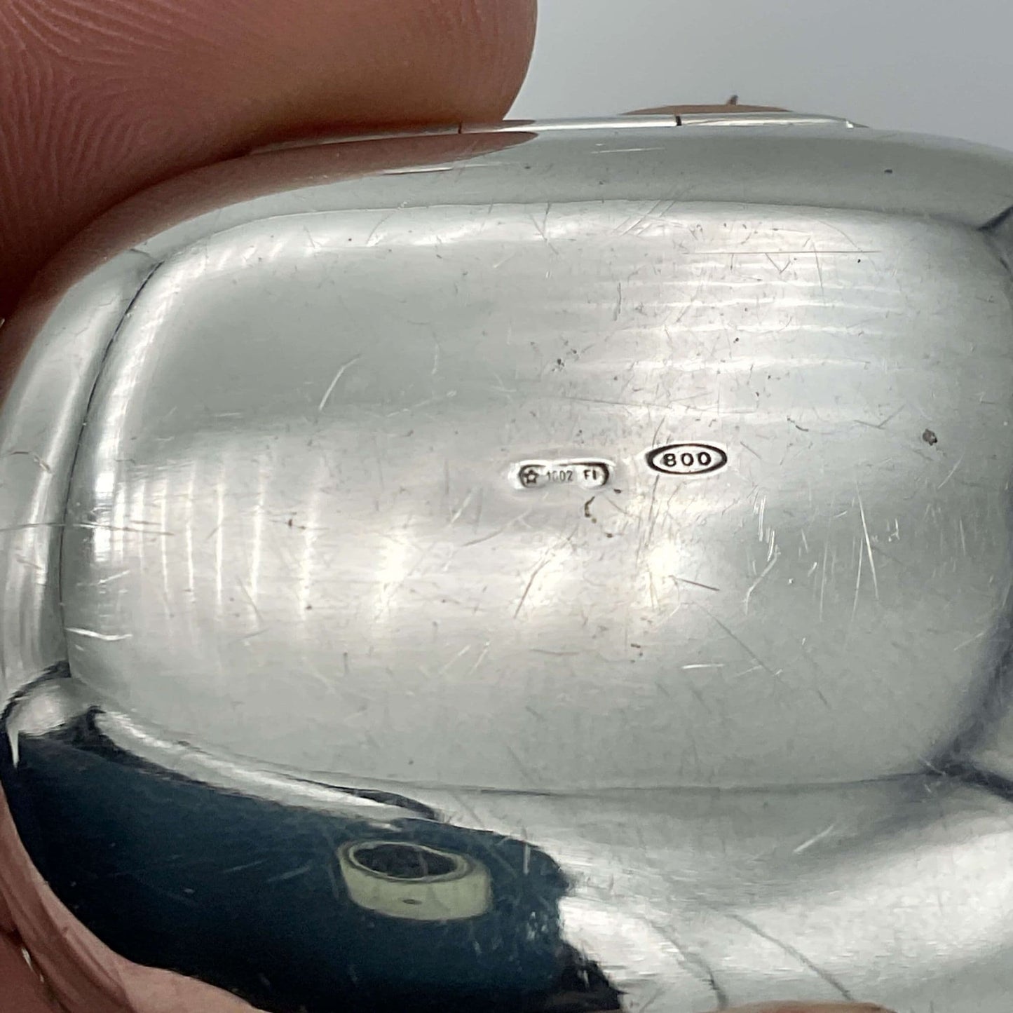 Large Silver Purse Shaped Pill Box
