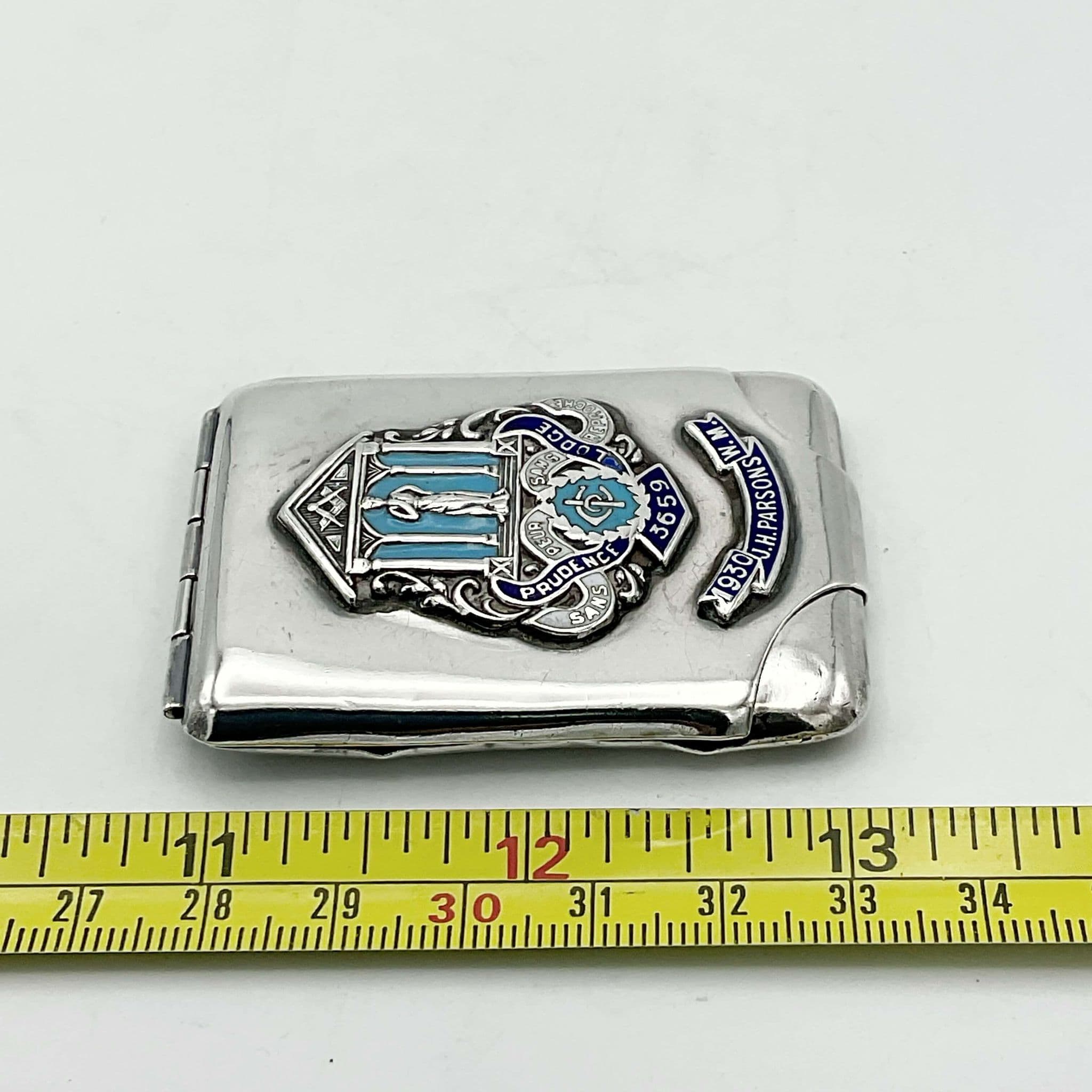 Masonic Sterling Silver Matchbook Case, 1920s Masons Memorabilia ...