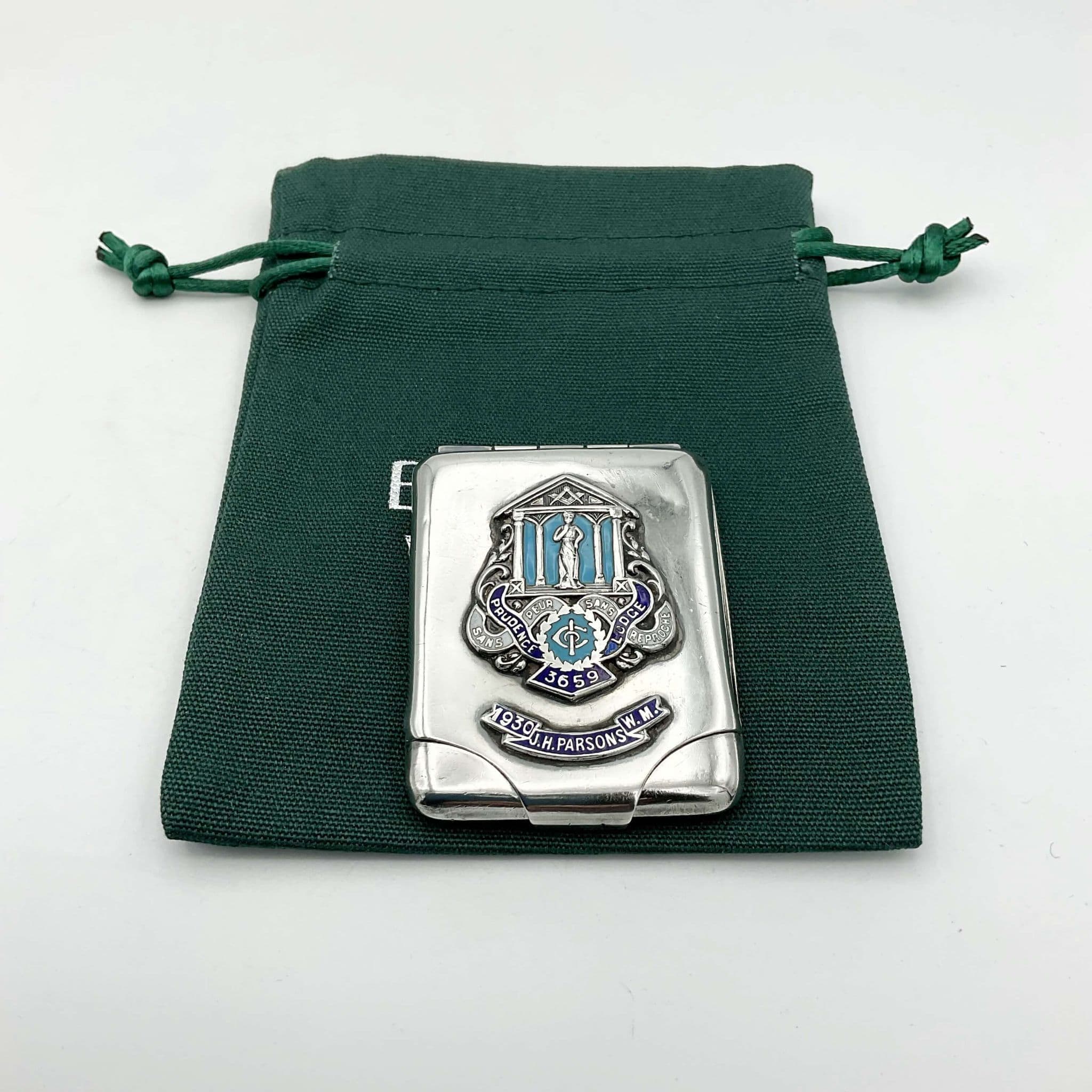 Masonic Sterling Silver Matchbook Case, 1920s Masons Memorabilia ...