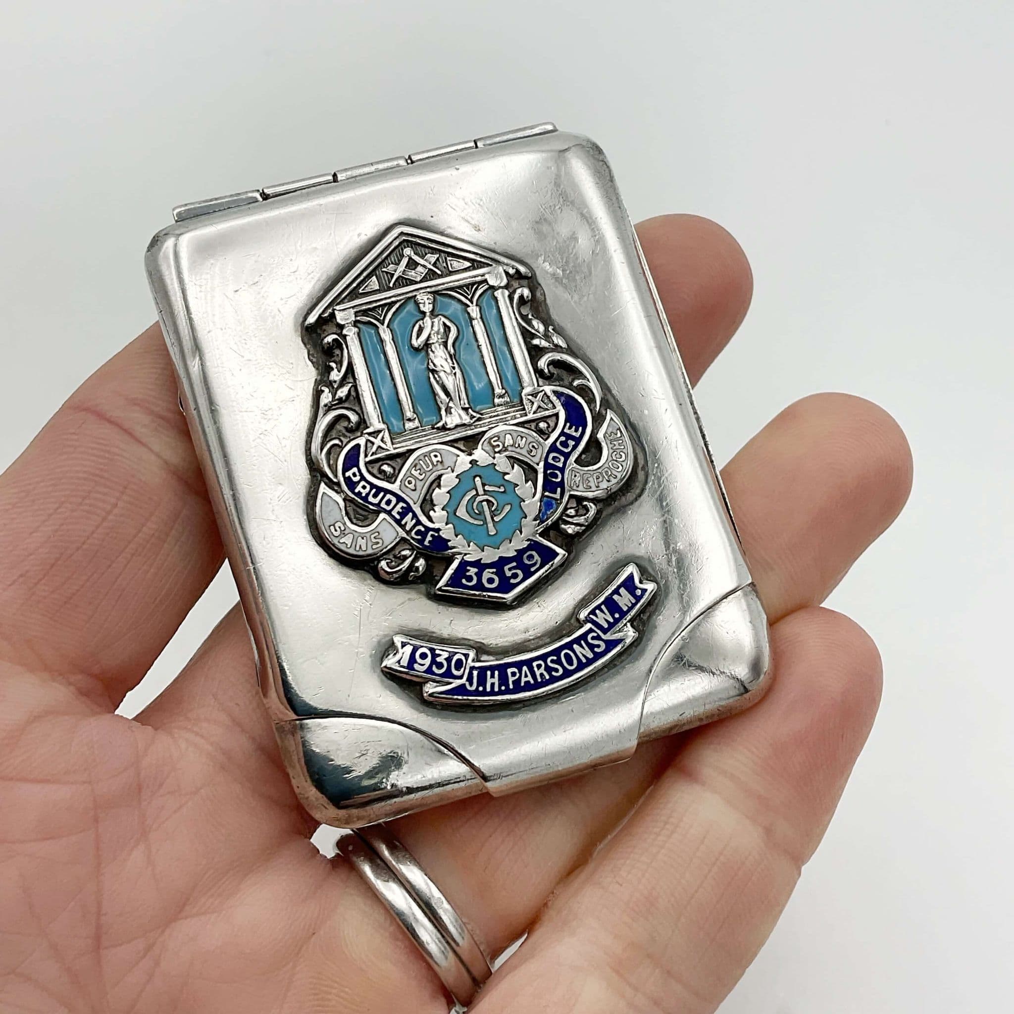 Masonic Sterling Silver Matchbook Case, 1920s Masons Memorabilia ...
