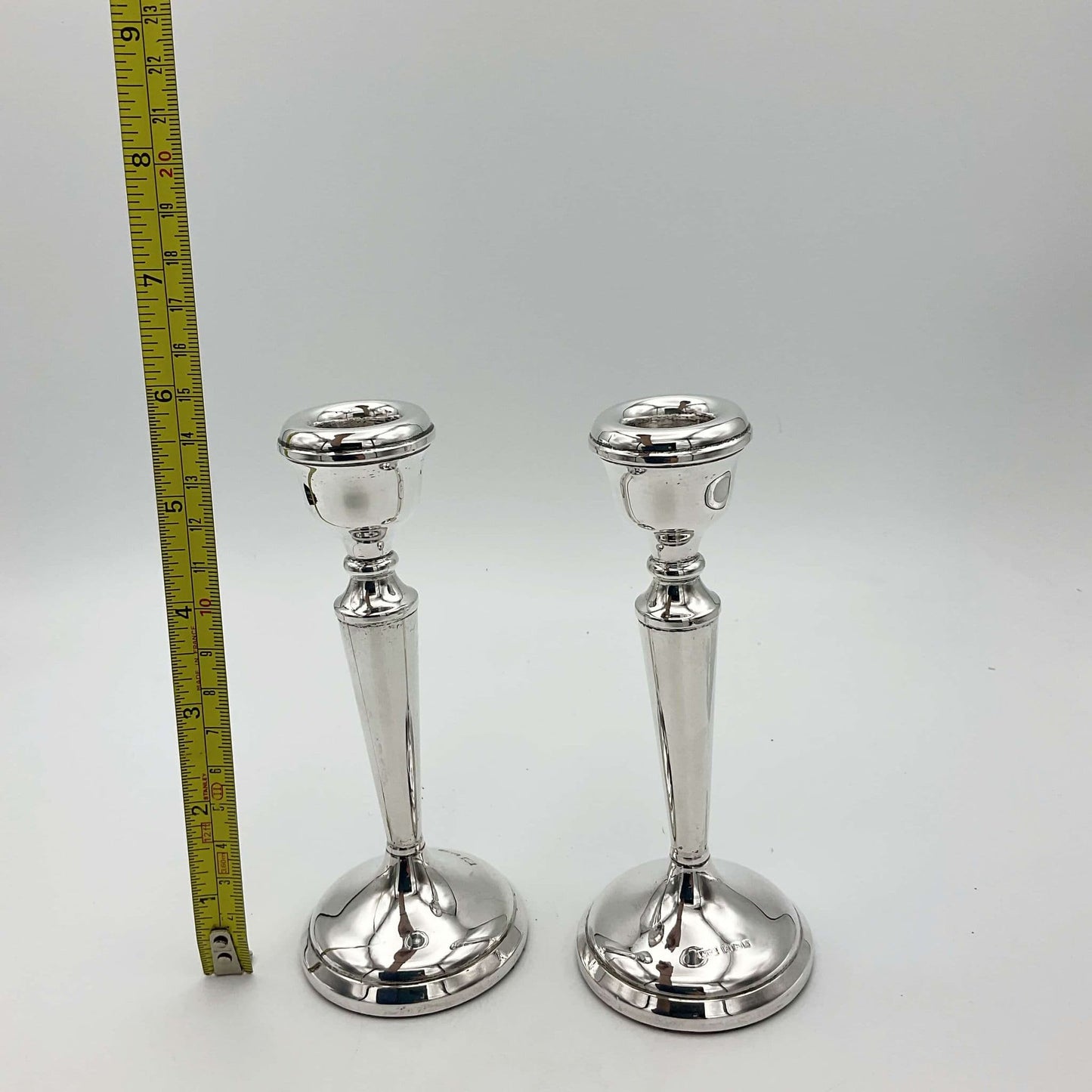 Pair of Silver Candlestick Holders, 1970s Hallmarks