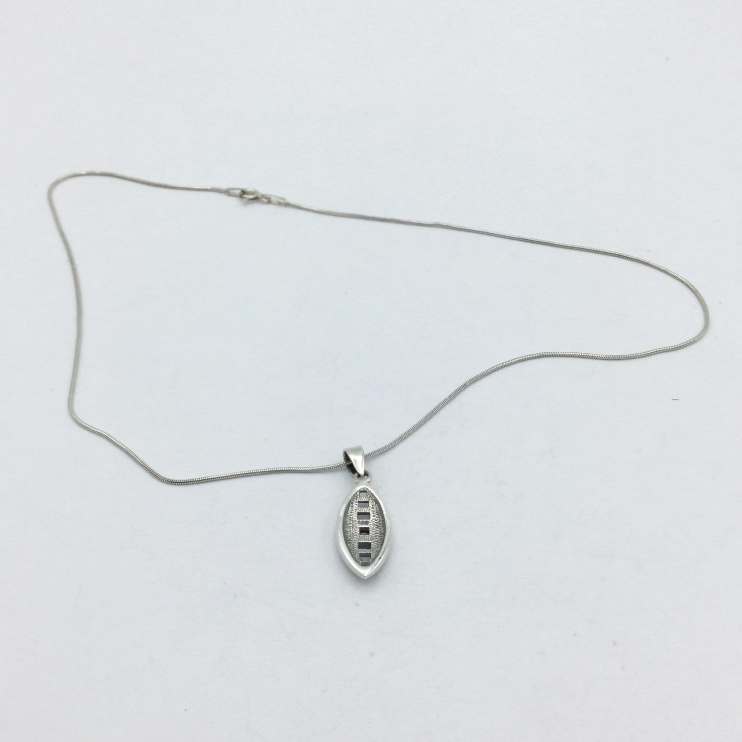 Silver Oval Pendant Necklace, Cubic Zirconia