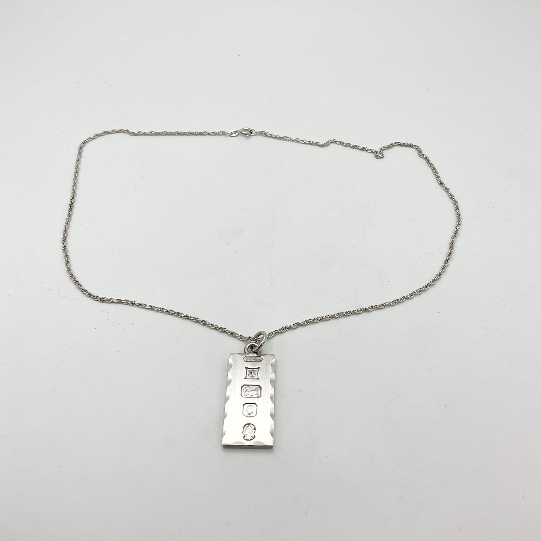 Buy Vintage Heavy Sterling Silver Ingot Pendant Necklace Online in India -  Etsy