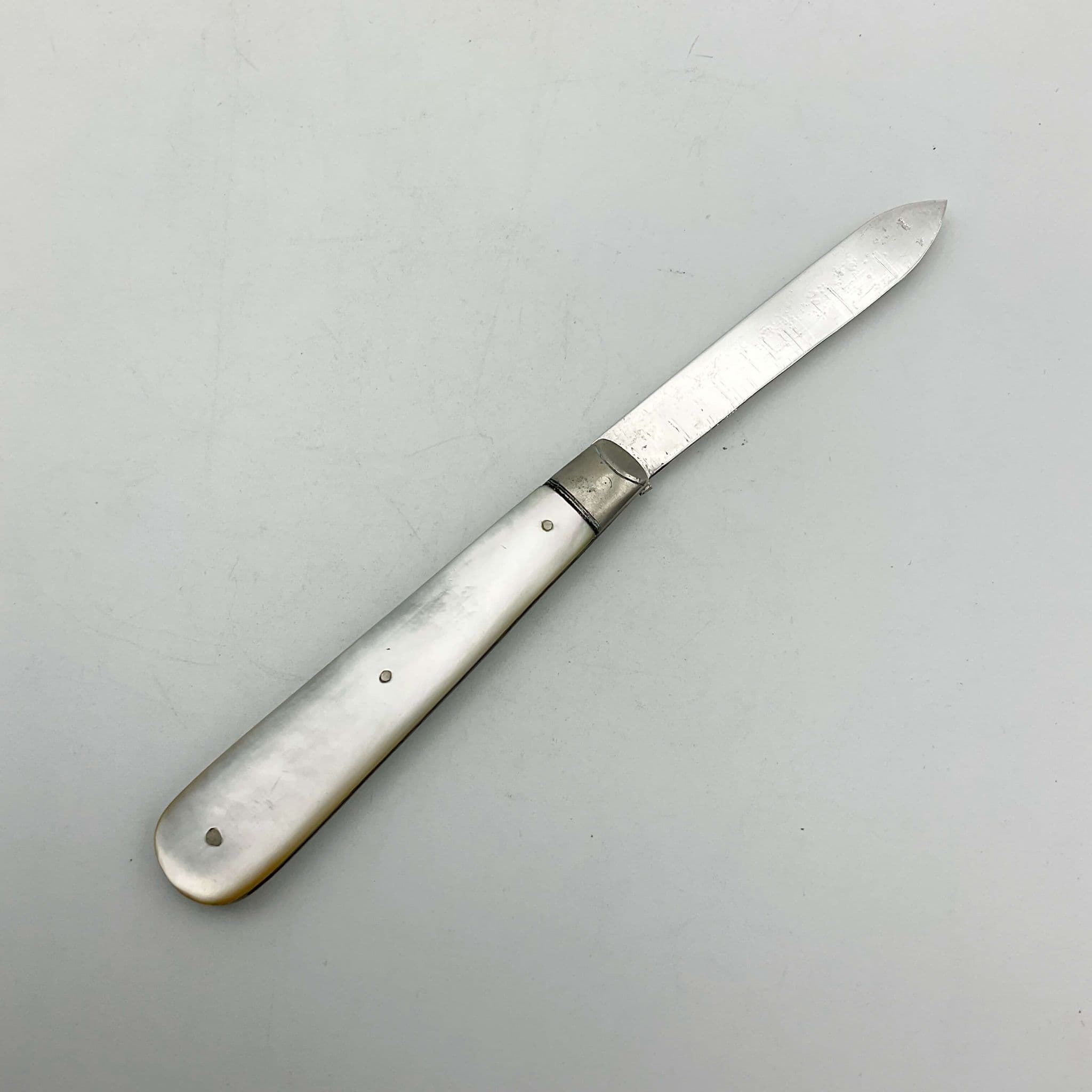 Antique Sterling Silver Fruit Knife, Pearl Handle, 1926 Hallmark