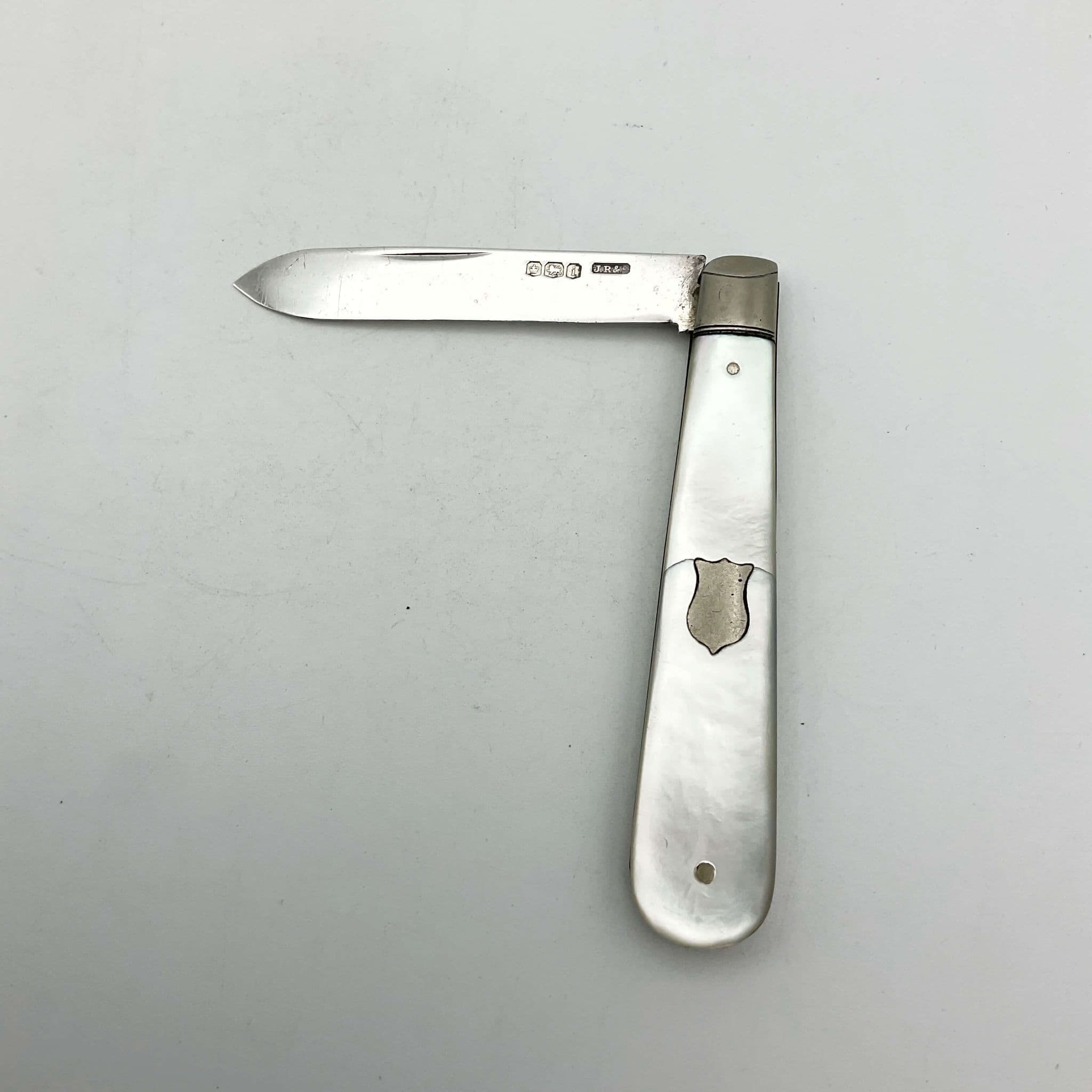 Vintage Sterling Silver Fruit Knife, Pearl Handle, 1926