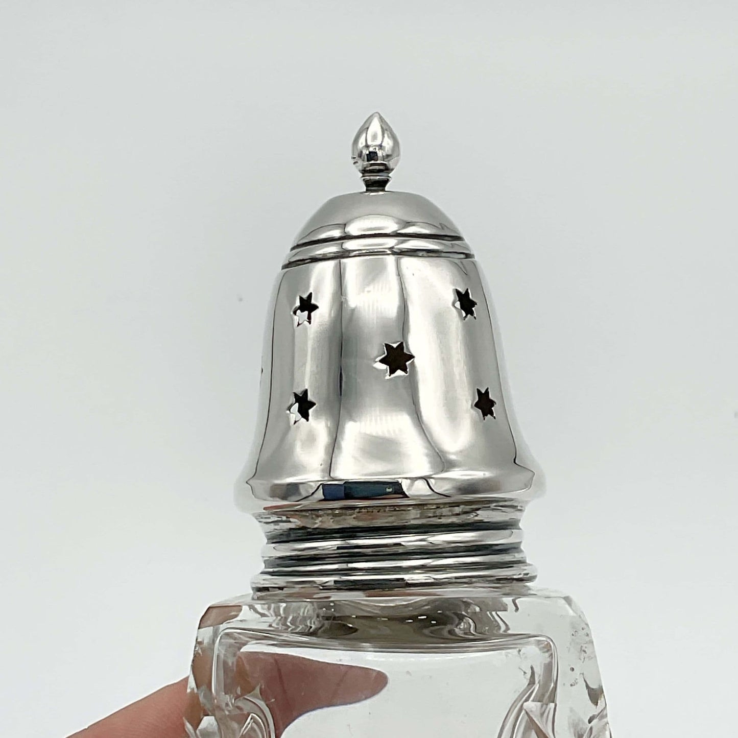 Sterling silver topped sugar caster with a star design