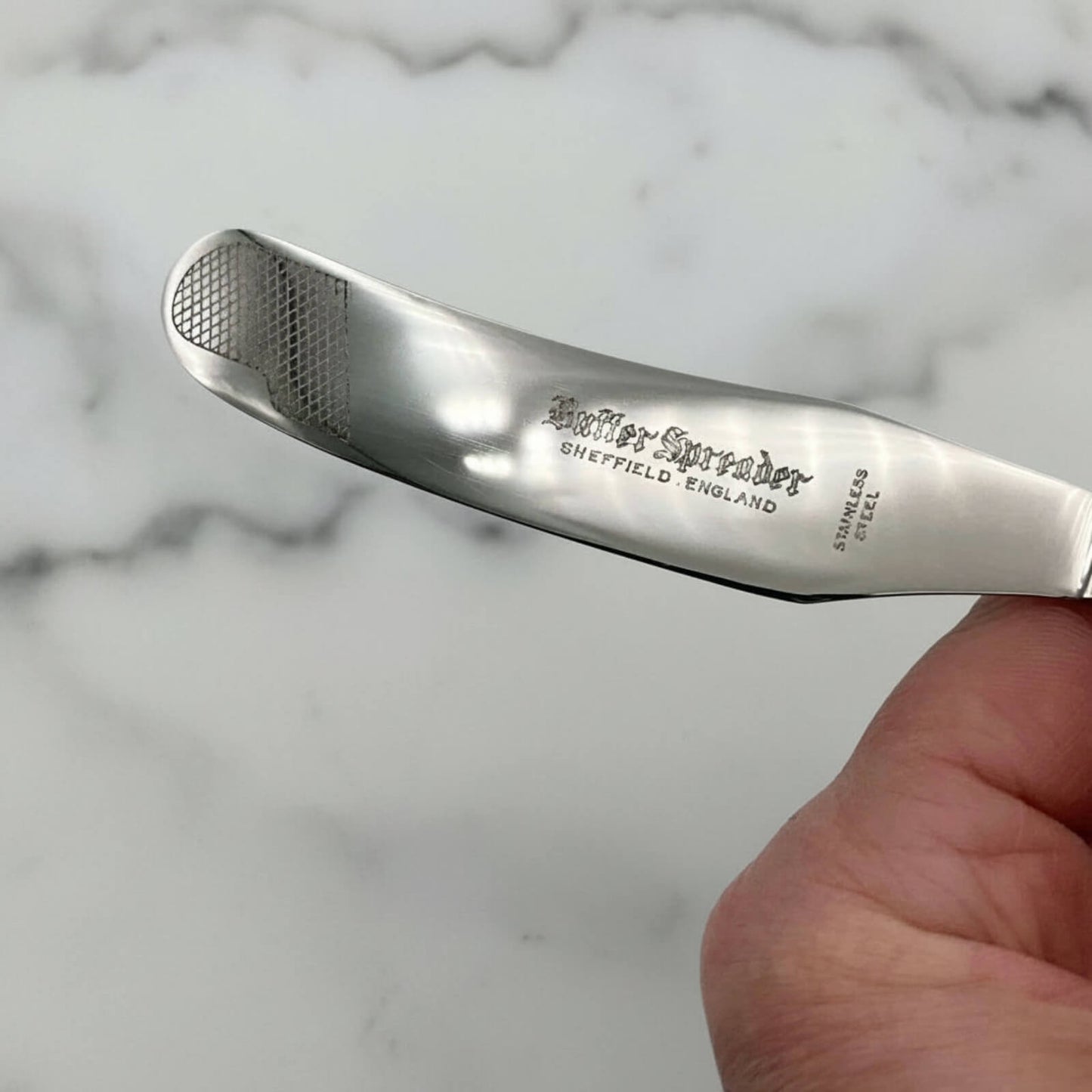 Vintage 1978 Sterling Silver Handled Butter Knife showing the blade 