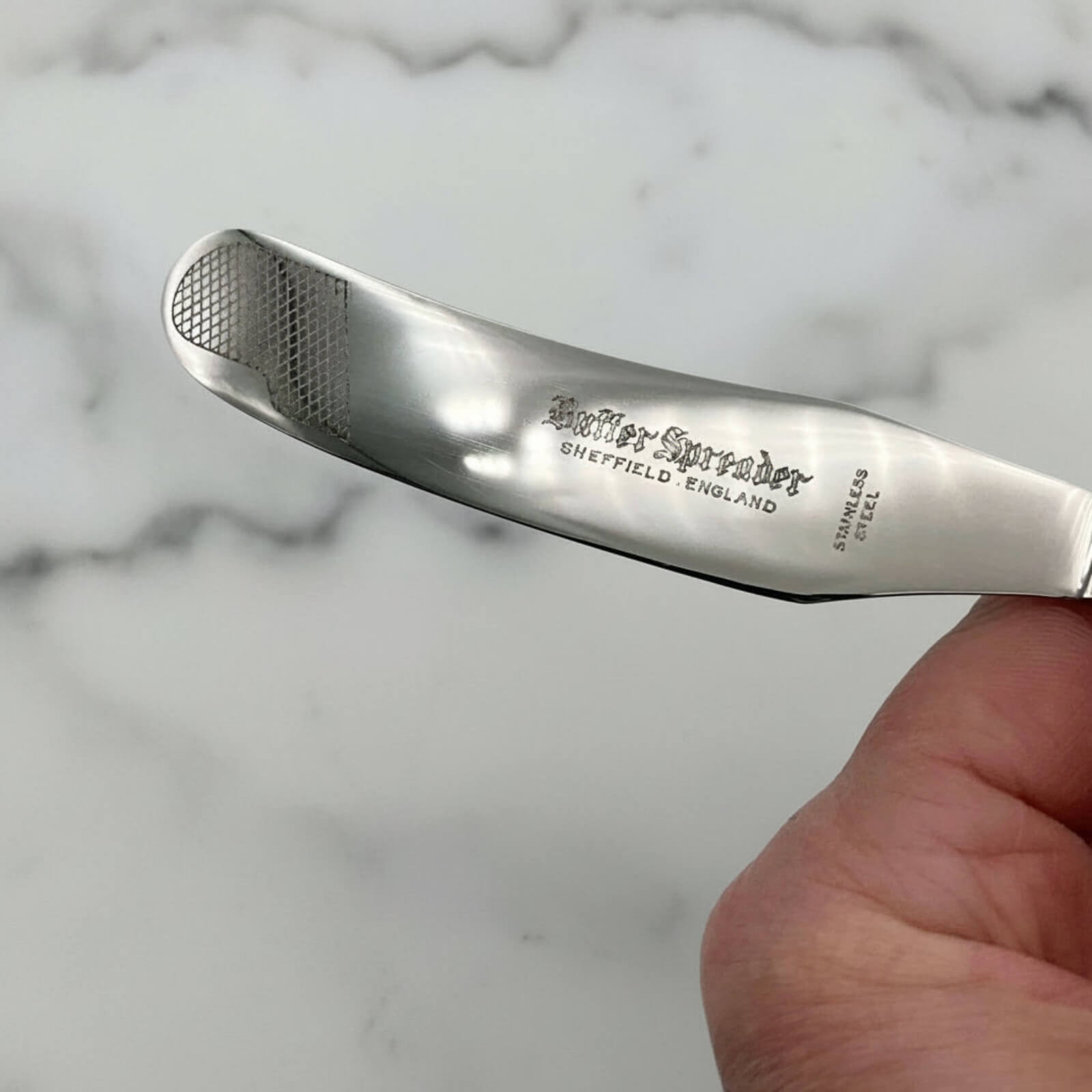 Vintage 1978 Sterling Silver Handled Butter Knife showing the blade 