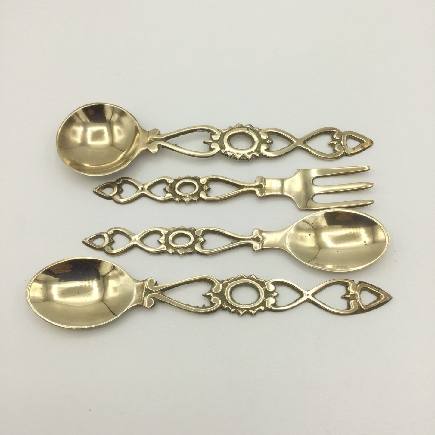 Vintage Brass Cutlery Set, Brass Decor