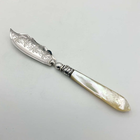 Antique 1888 Victorian Silver Butter Curling Knife