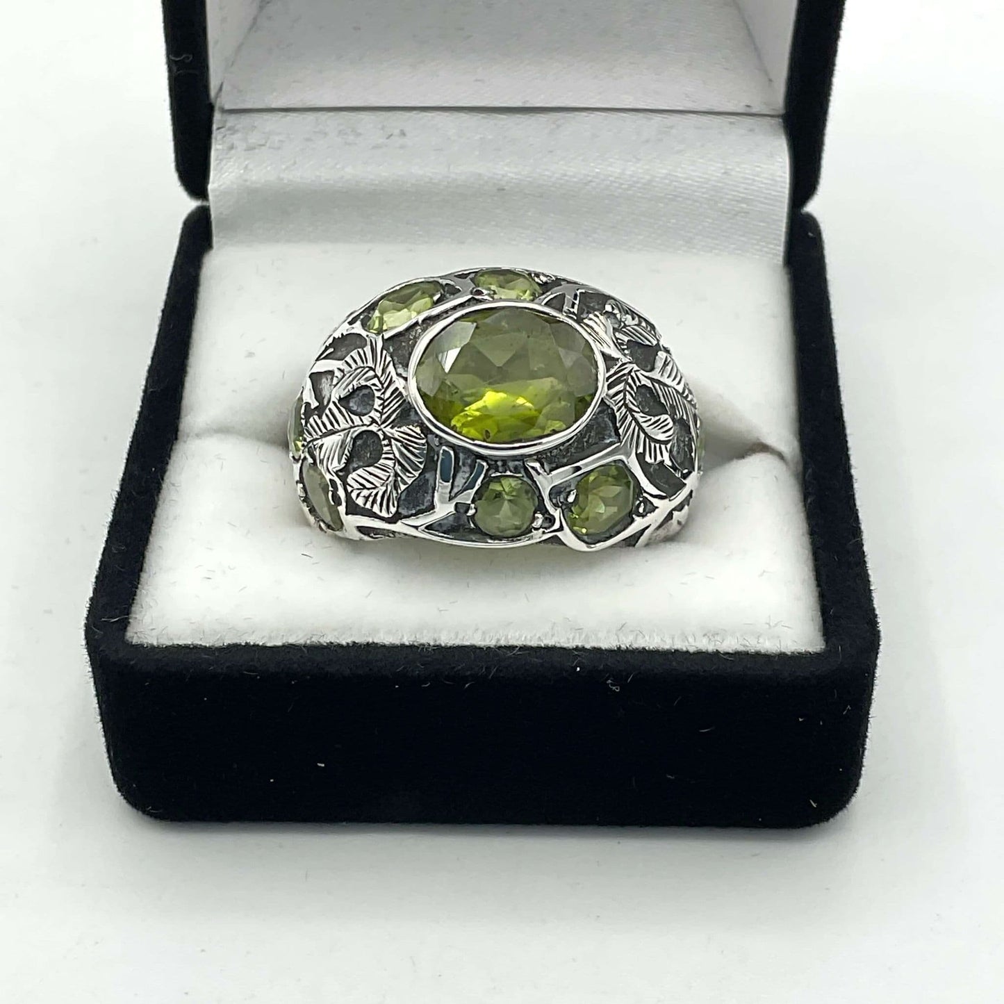 Peridot Green Silver Ring